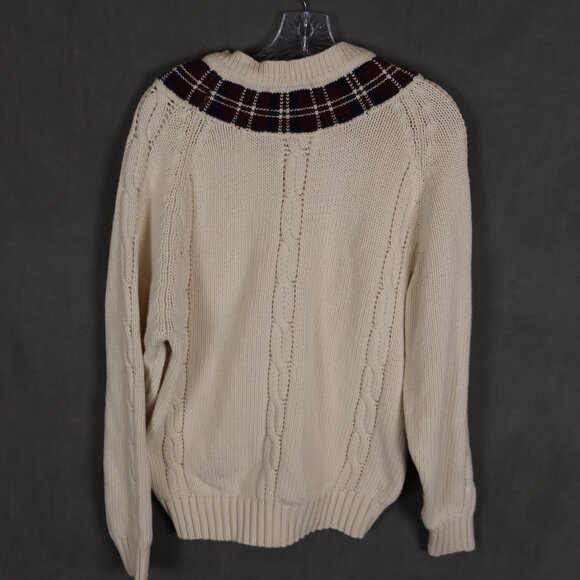 Vintage Preswick & Moore Sweater Mens Medium Tennis Cable Knit Grandpacore 90s - Picture 6 of 13